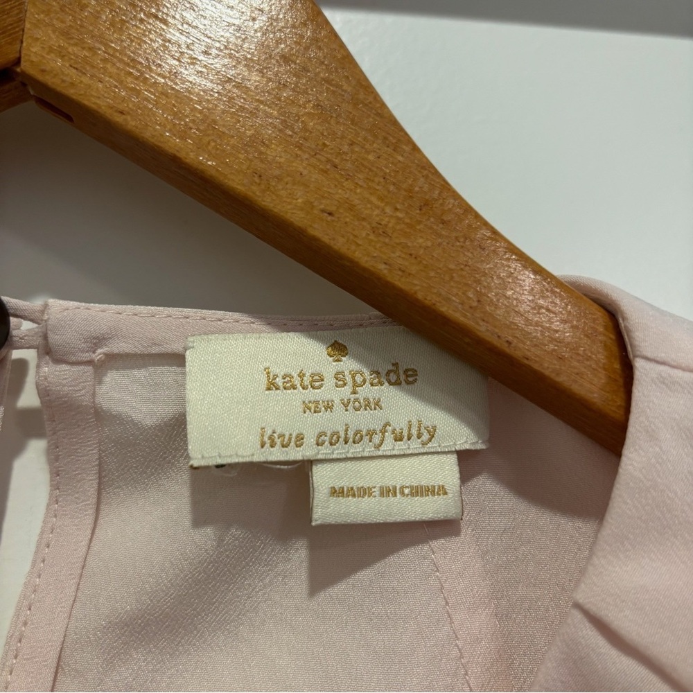 kate spade Pale Pink Lace Yoke Sleeveless Blouse S - Picture 2 of 6